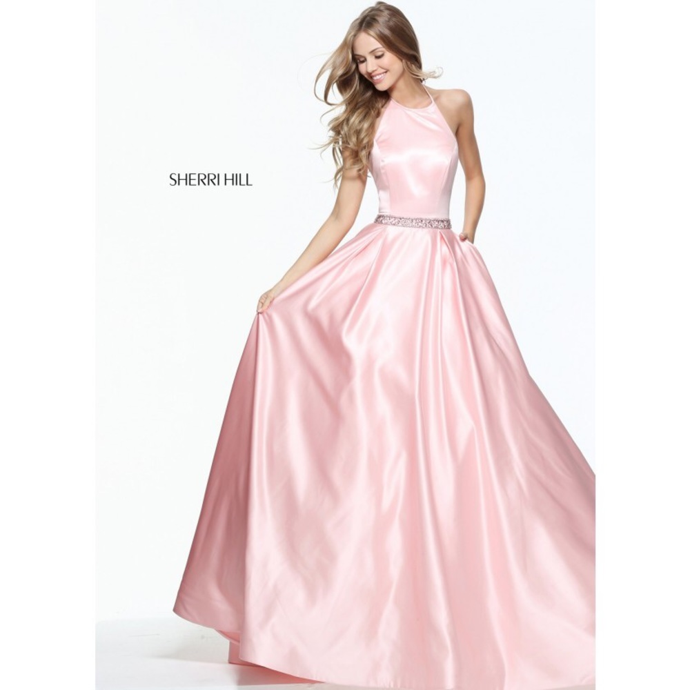 Sherri Hill Satin Halter Ball Gown